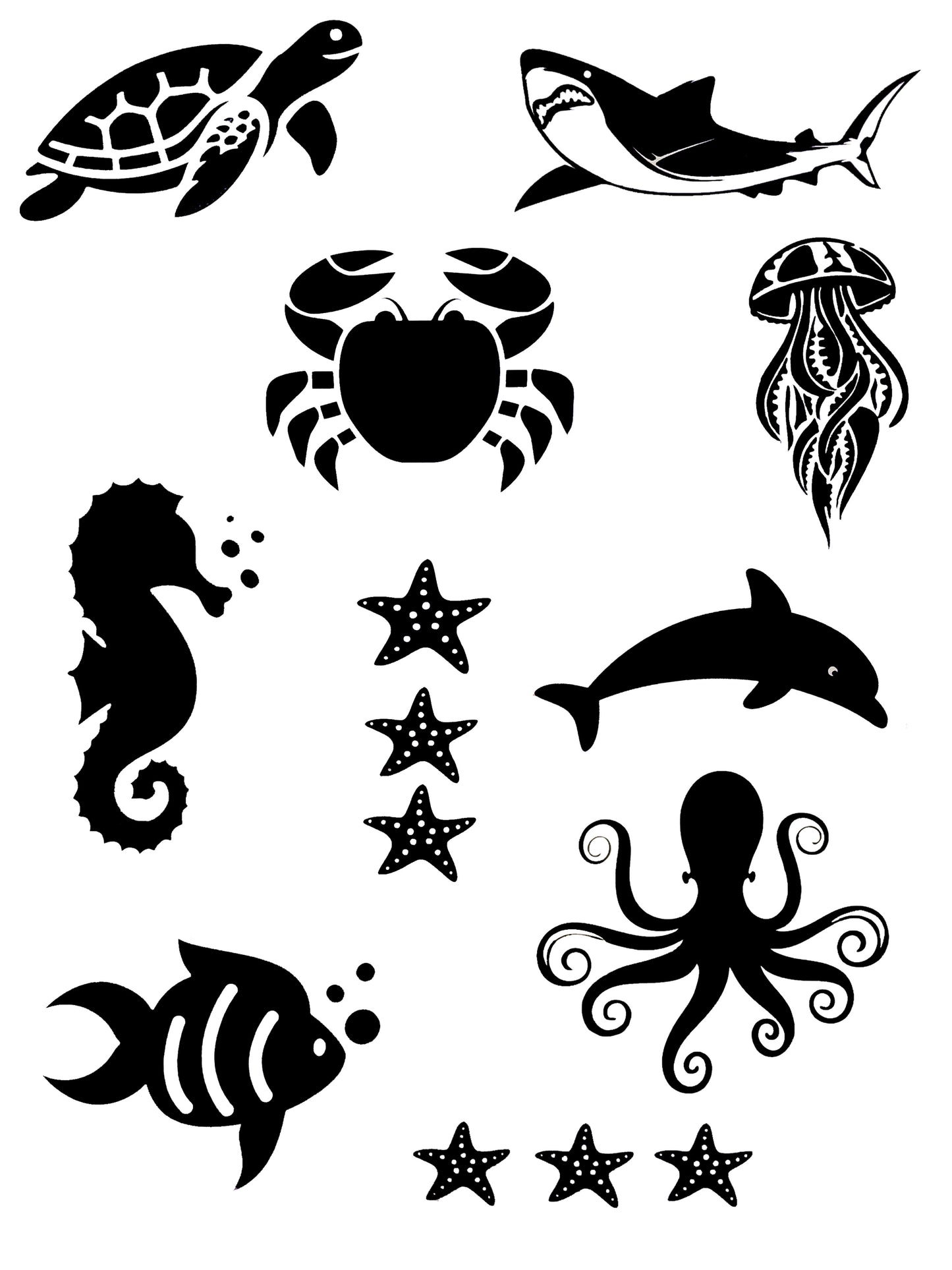 Selection of Sealife Bathroom Vinyl Sticker Decals