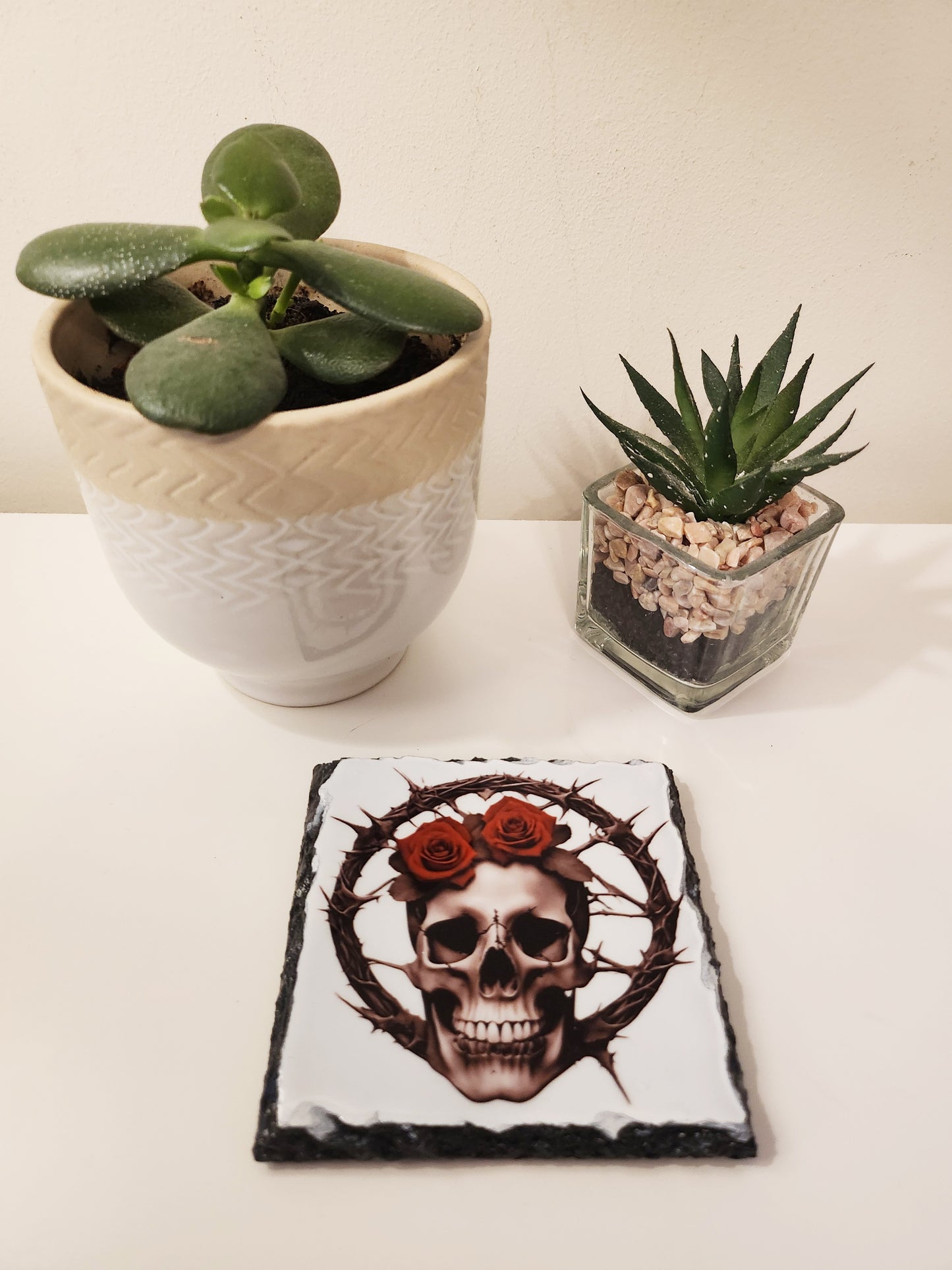 Slate Coaster - Single Skull