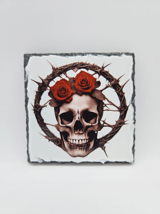 Slate Coaster - Single Skull