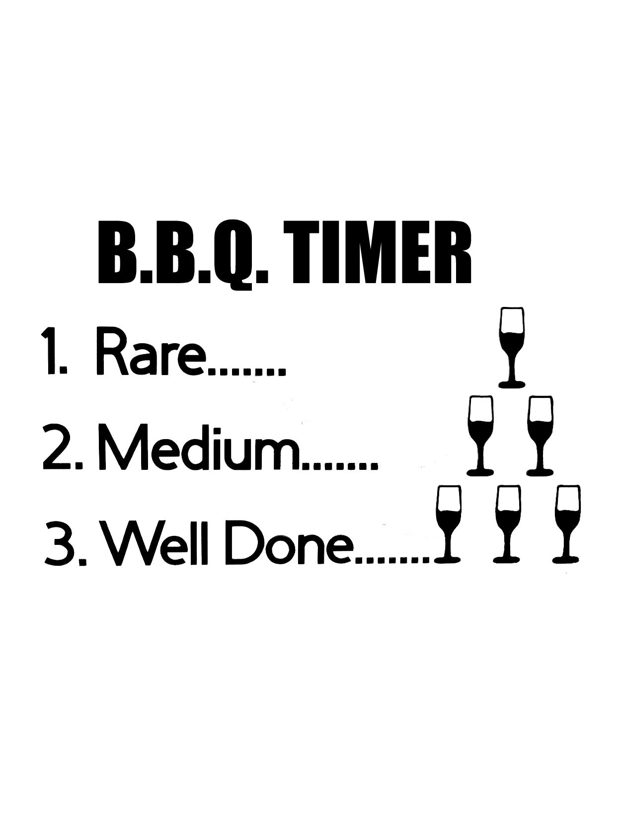 Fun BBQ Timer Garden Beer Wine Vinyl Sticker Decal