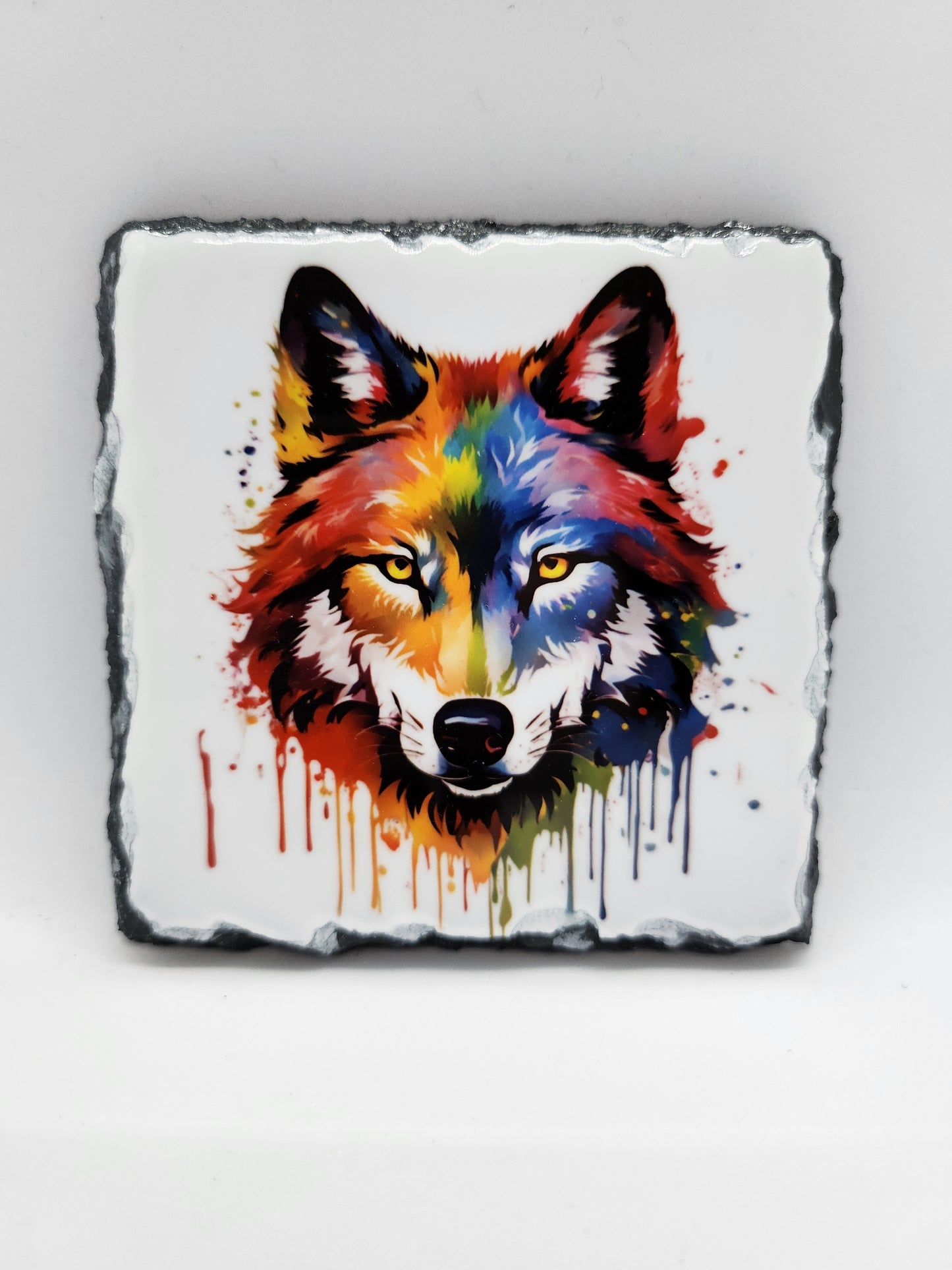 Slate Coaster - Wolf