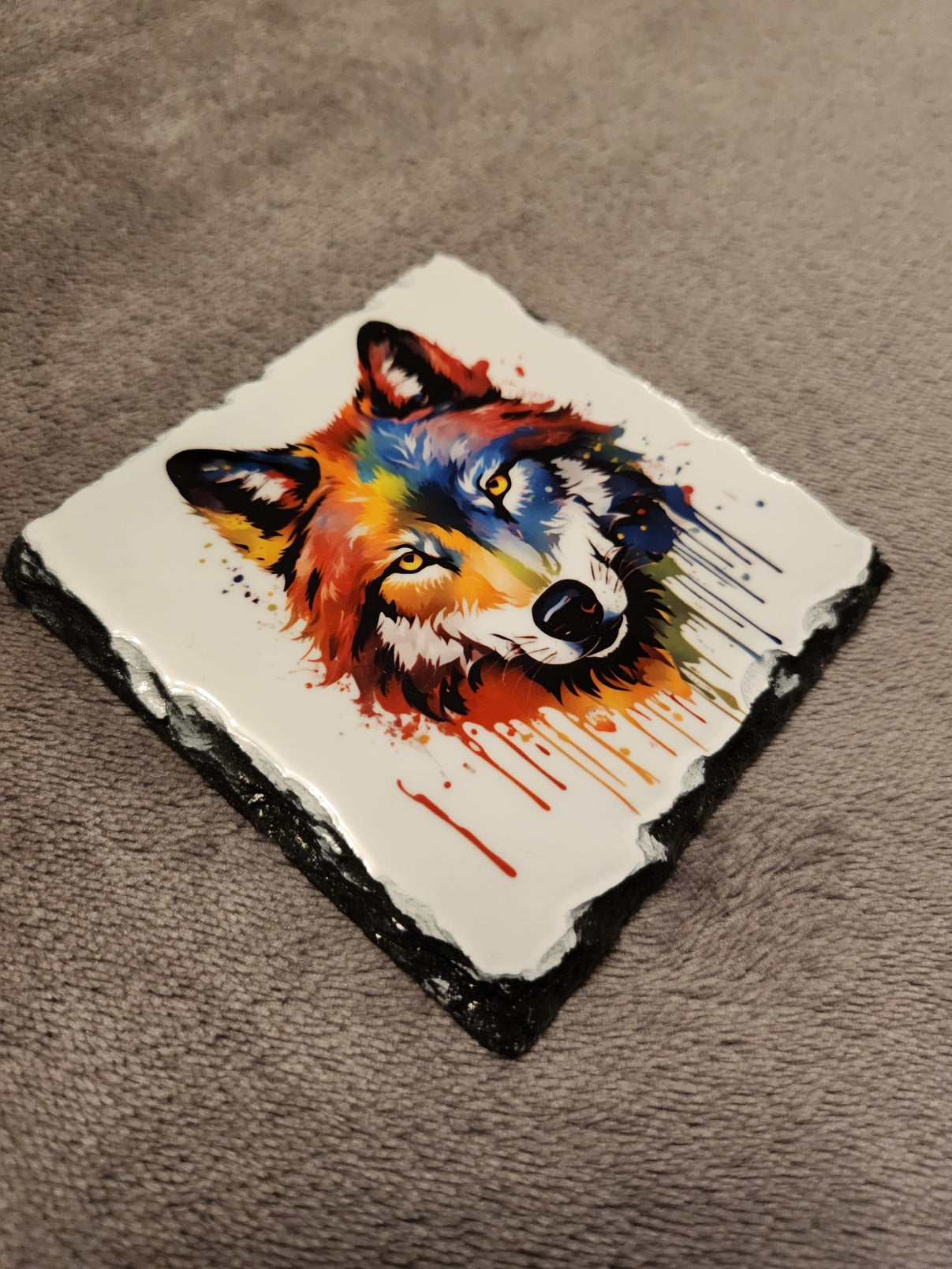 Slate Coaster - Wolf