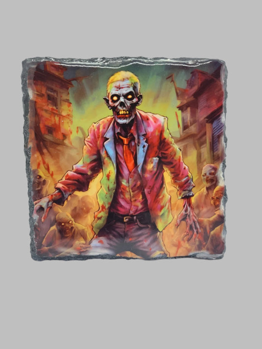 Slate Coaster - Zombie