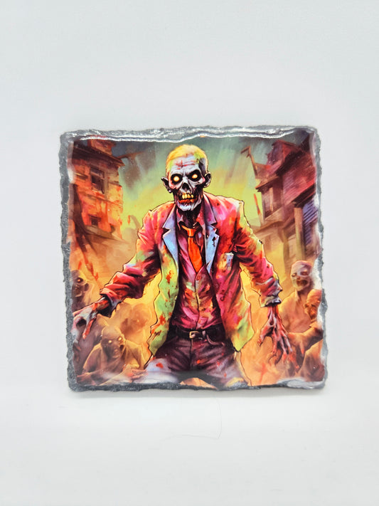 Slate Coaster - Zombie