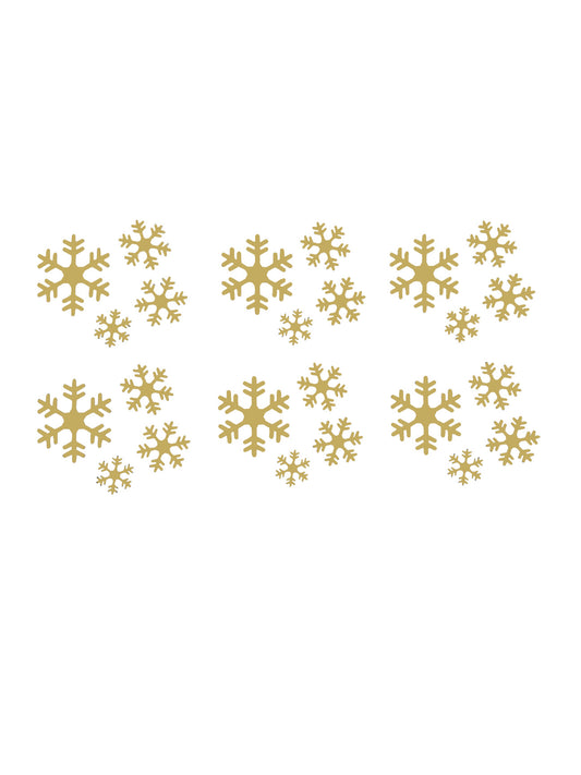 6x 4 Snowflakes Christmas Vinyl Sticker Decals - Ideal for Wine Glasses / Champagne Glasses / Tableware