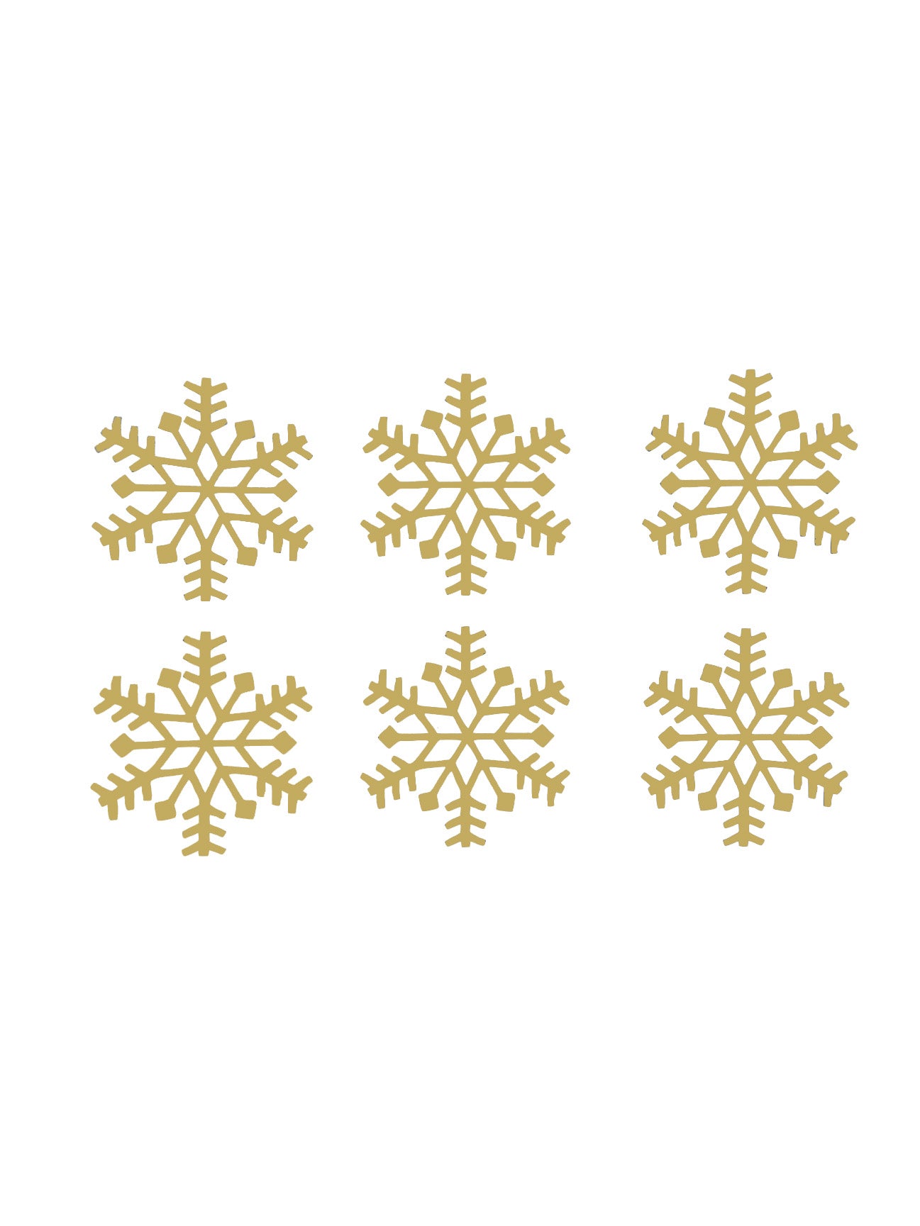 6x Christmas Snowflake Vinyl Sticker Decals - Ideal for Wine Glasses / Champagne Glasses / Tableware