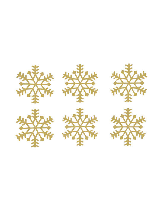 6x Christmas Snowflake Vinyl Sticker Decals - Ideal for Wine Glasses / Champagne Glasses / Tableware