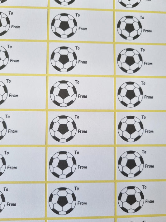 Black Football 'To / From' Stickers x72
