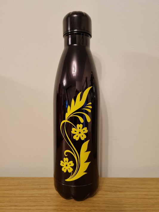 Double Wall Flask Water Bottle - Flower Design