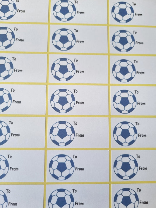 Blue Football 'To / From' Stickers x72