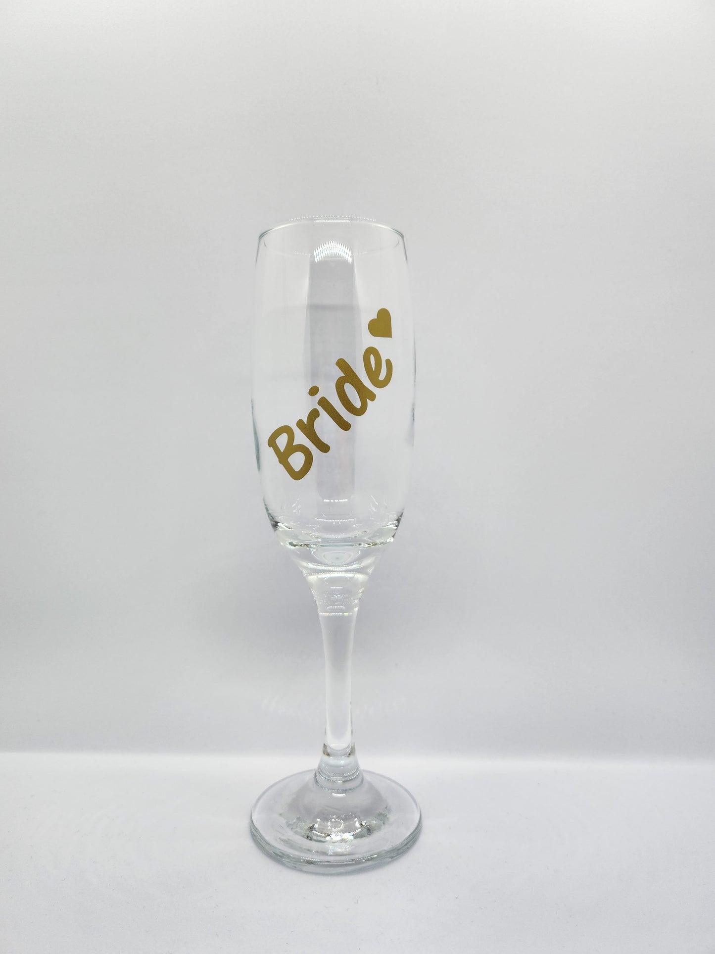 Set of 6 Bride / Hen Keepsake Glass Champagne Flutes