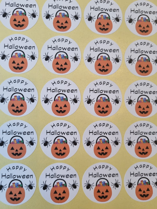 Happy Halloween Round Stickers x70