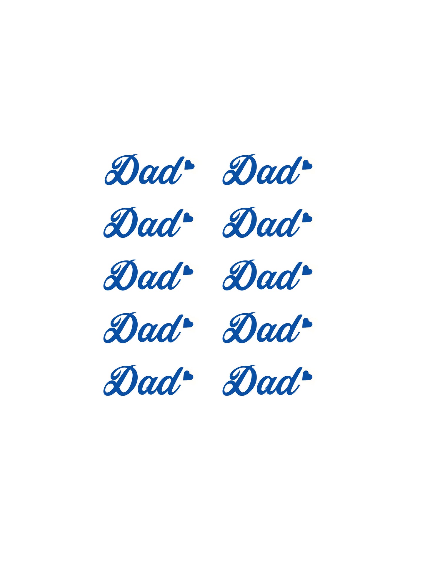 Dad with Heart x10 Vinyl Sticker Decals