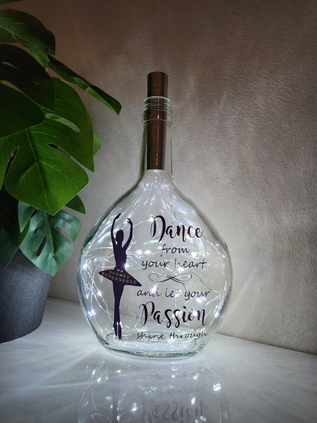 Dance from your Heart Glass Light Up Bottle / Night Lamp