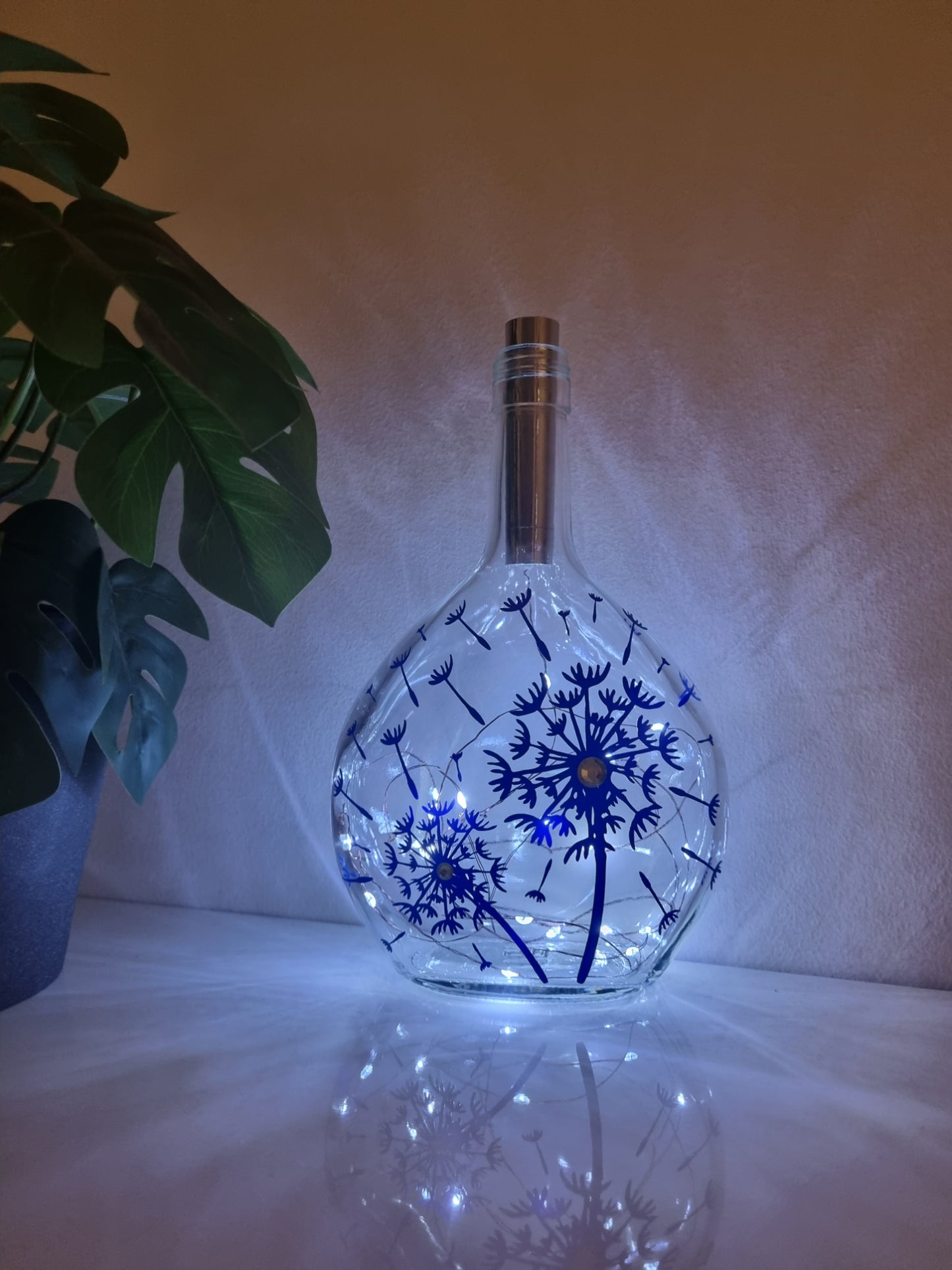 Dandelion Glass Light Up Bottle / Night Lamp
