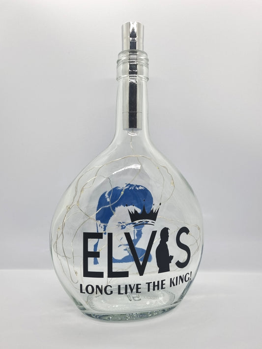 Elvis 'Long Live the King' Glass Light Up Bottle / Night Lamp