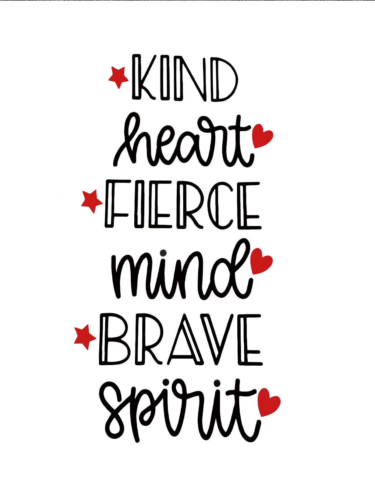 Kind Heart, Fierce Mind, Brave Spirit Vinyl Wine Bottle Sticker