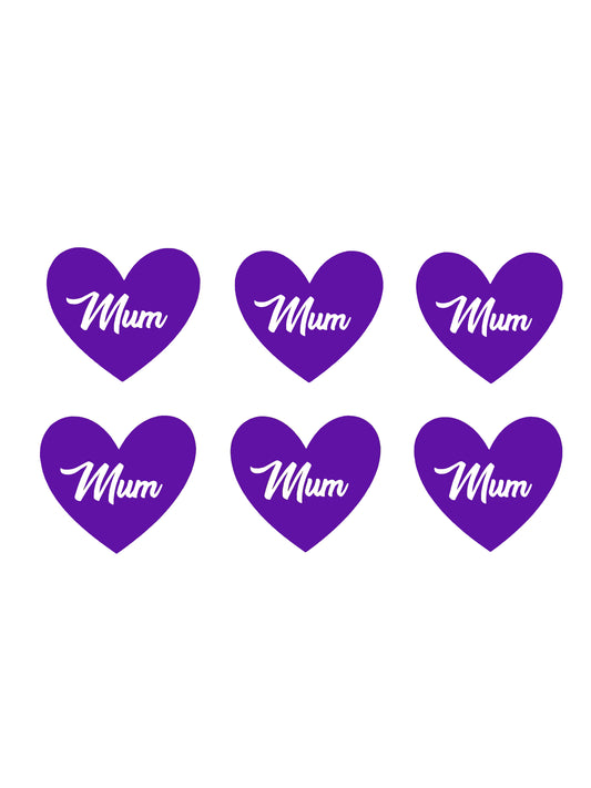 Mum within Heart x6 Vinyl Sticker Decals