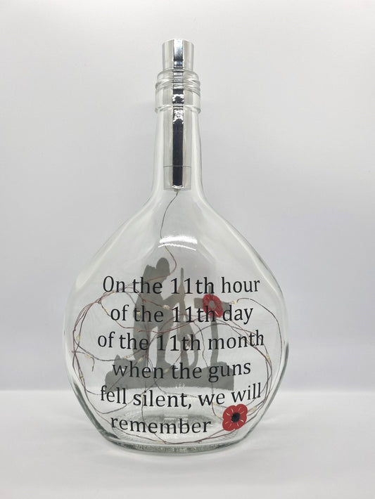 On the 11th Hour Glass Light Up Bottle / Night Lamp