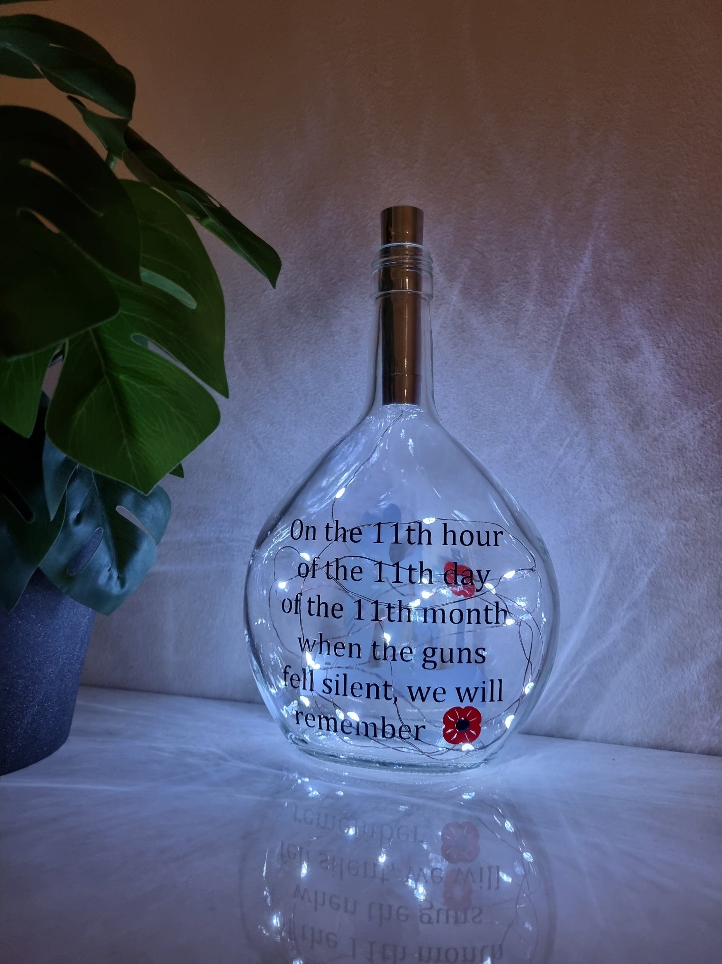 On the 11th Hour Glass Light Up Bottle / Night Lamp