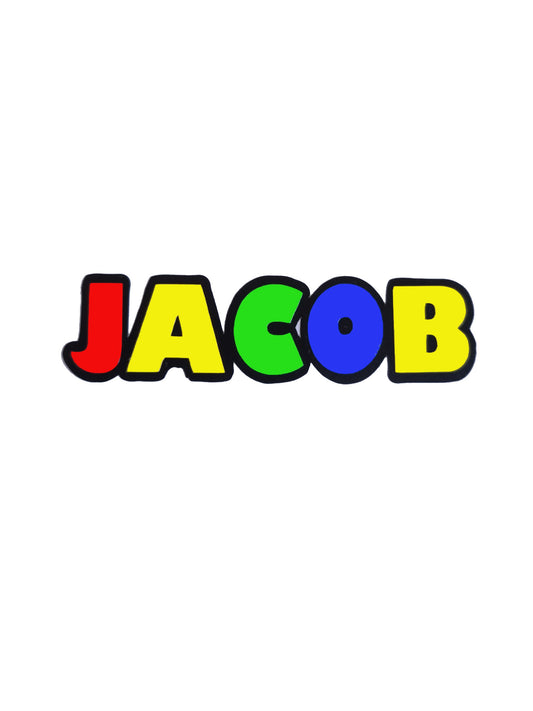 Multicoloured Outlined Bubble Name Vinyl Sticker Decal