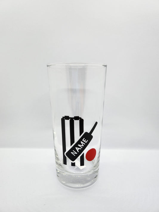 Personalised Cricket Hi Ball Glass