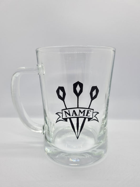 Personalised Darts Tankard Glass