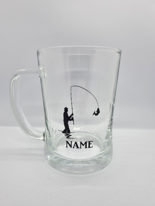 Personalised Fishing Tankard Glass