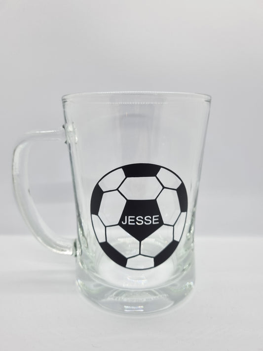 Personalised Football Tankard Glass