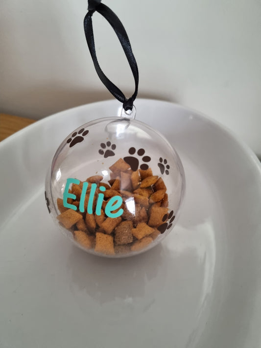 Refillable Personalised Pet Christmas Bauble