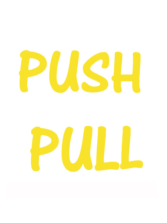 Push Pull (Horizontal) Business Door Vinyl Sticker Decals