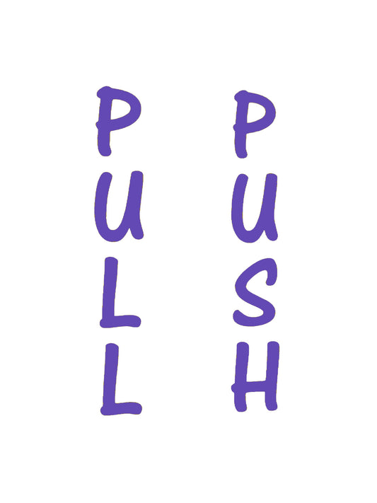 Push Pull (Vertical) Business Door Vinyl Sticker Decals