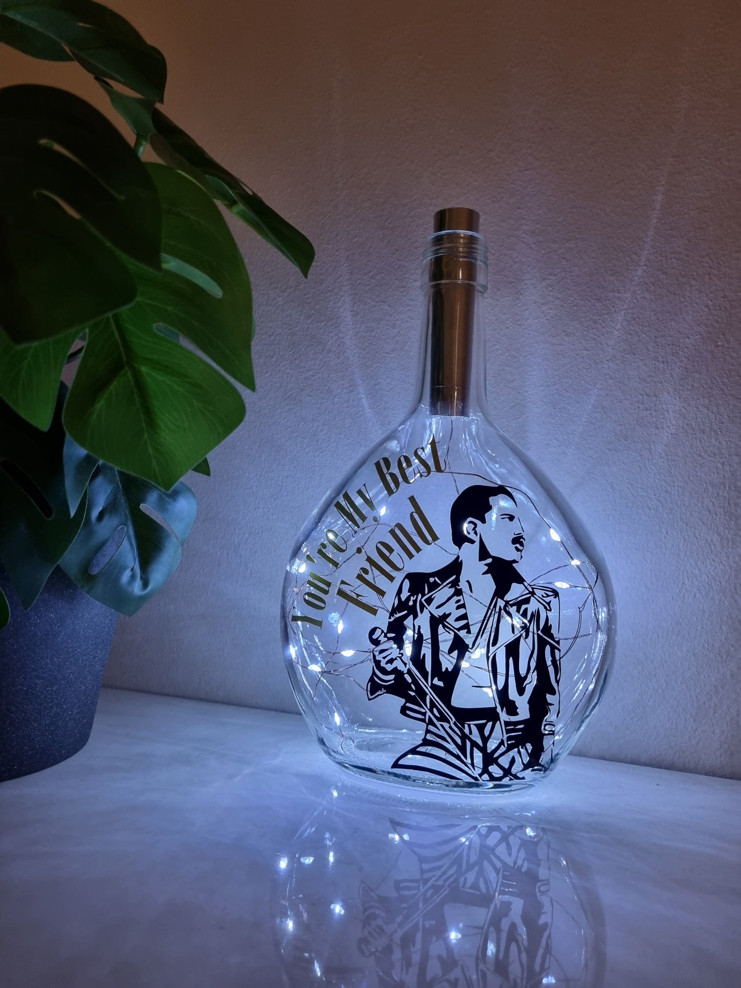Queen 'You're My Best Friend' Glass Light Up Bottle / Night Lamp