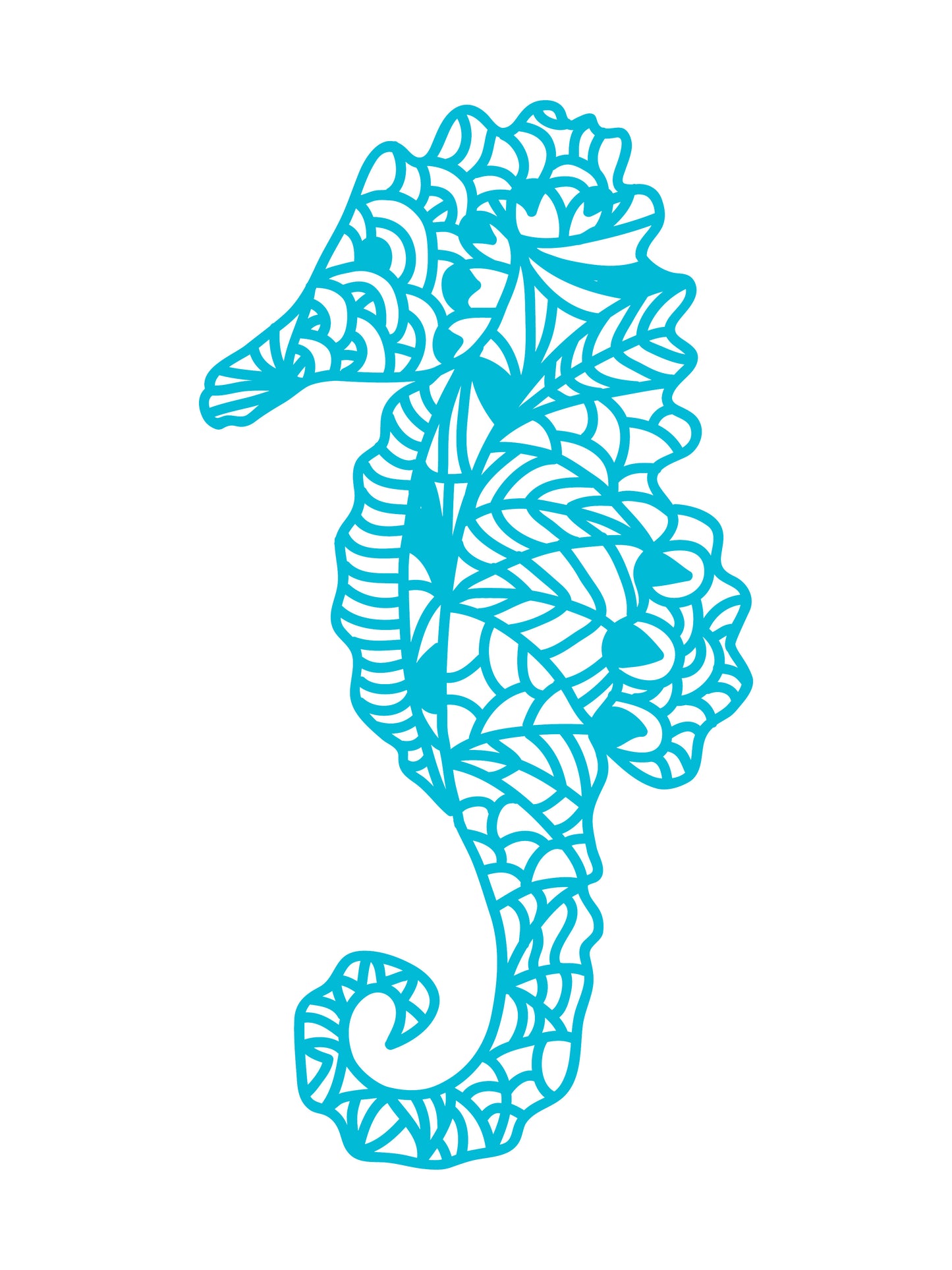 Seahorse Vinyl Sticker Decal - Ideal for Walls / Tiles / Laptop / Tablet / Notepads etc