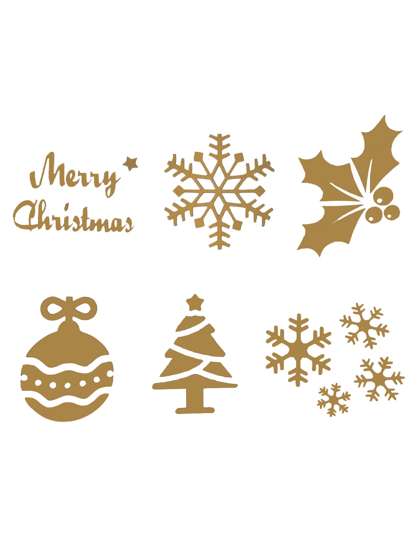 Cha Lettering Sticker 6x Mixed Christmas Vinyl Sticker Decals - Ideal for Wine Glasses / Cha ...