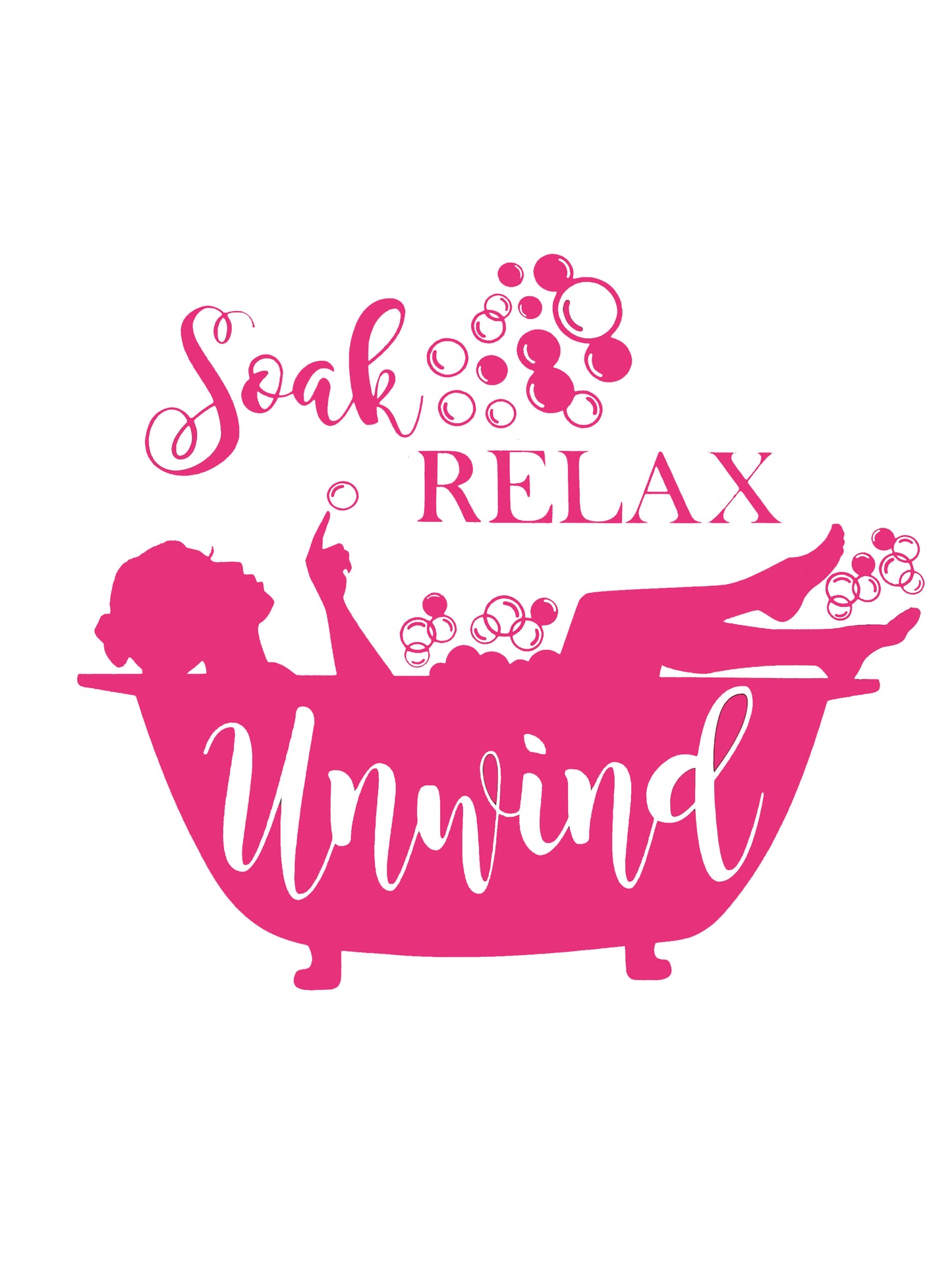 Soak, Relax, Unwind Bathroom Vinyl Wall / Shower Screen Sticker