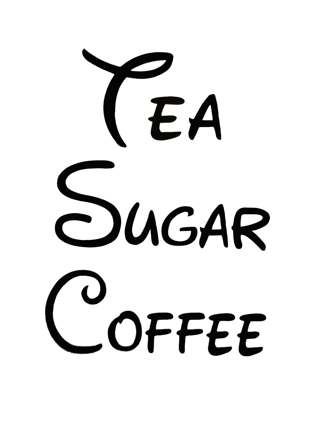 Tea / Coffee / Sugar - Trio of Kitchen Sticker Vinyl Decals