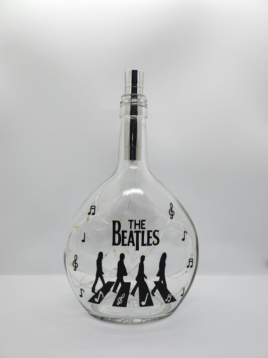 Music - The Beatles Themed Glass Light Up Bottle / Night Lamp