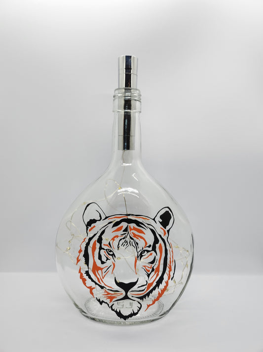 Tiger Glass Light Up Bottle / Night Lamp